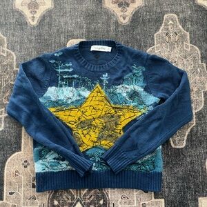 Dior Blue Sweater with Yellow Star Design
